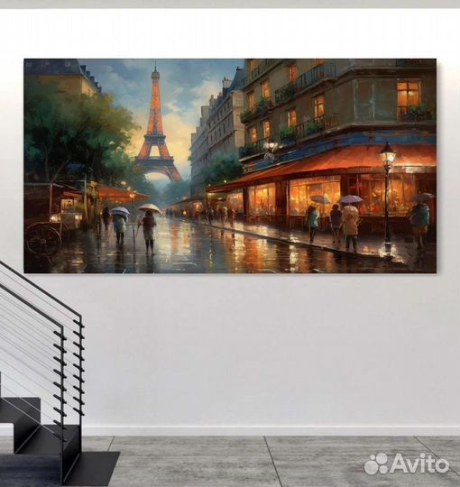 Картина маслом город