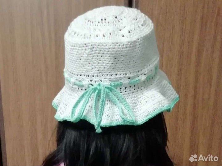 Панама женская летняя, вязаная размер 54-56