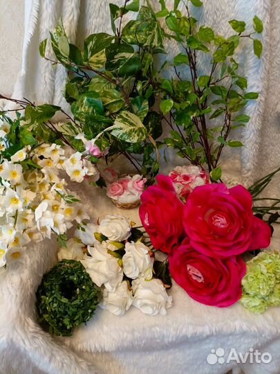 Искусственные цветы бу