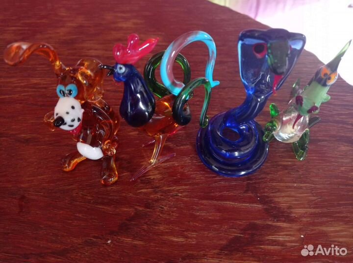 Стеклянные фигурки животных