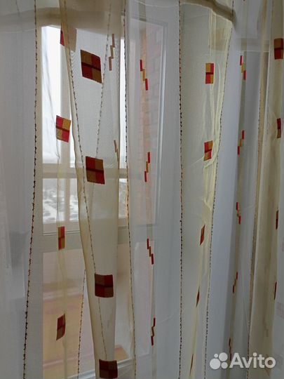 Штора тюль органза, ширина 4,70м. высота 2,47м