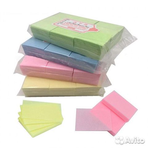 Салфетки безворсовые цветные, упаковка 1000шт
