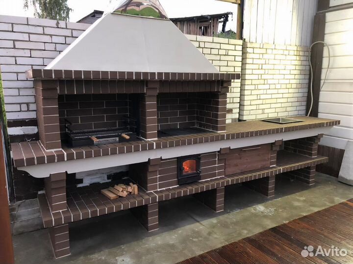 Печь барбекю с мангалом модель 730s