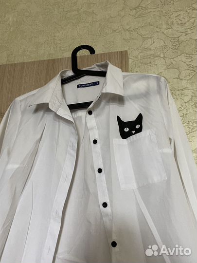 Рубашка с котиком размер S