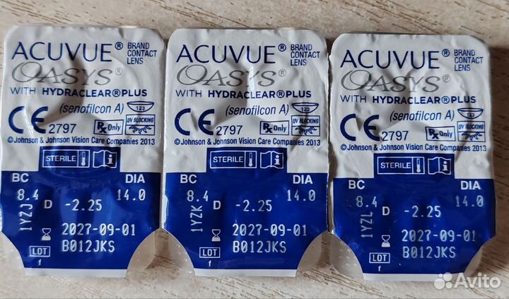 Линзы контактные acuvue oasys -2,25