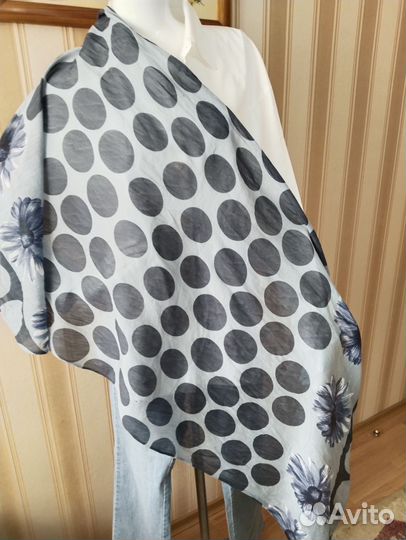 Женский шарф Палантин Италия шелк хлопок