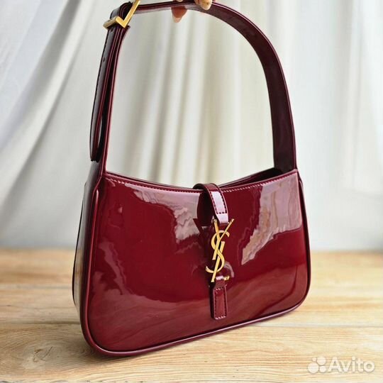 Женская сумка Saint Laurent hobo бордовая