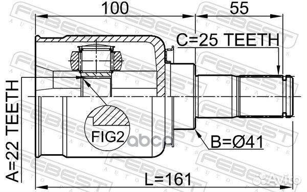 Шрус внутренний 22X41X25 2211CD Febest