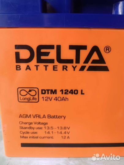 Аккумулятор Delta dtm 1240 L