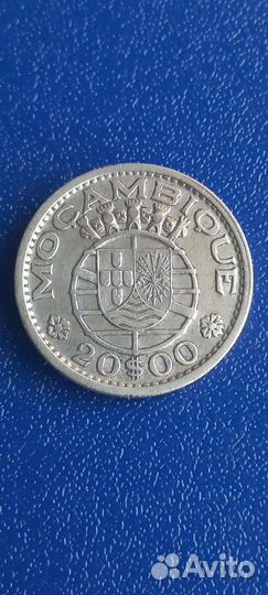 Монета Мозамбик Португальский серебро