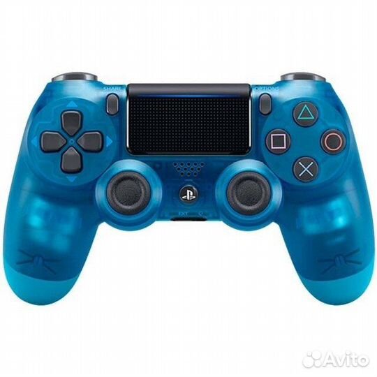 Геймпад (Джойстик) для PS4 V2 Transparet Blue (Rep