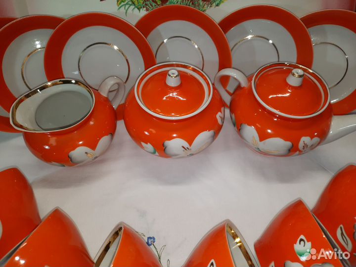 Винтаж: Чайный сервиз СССР Фарфоровая посуда СССР
