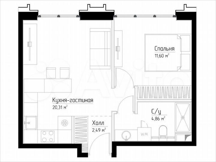 1-к. квартира, 39,3 м², 9/9 эт.