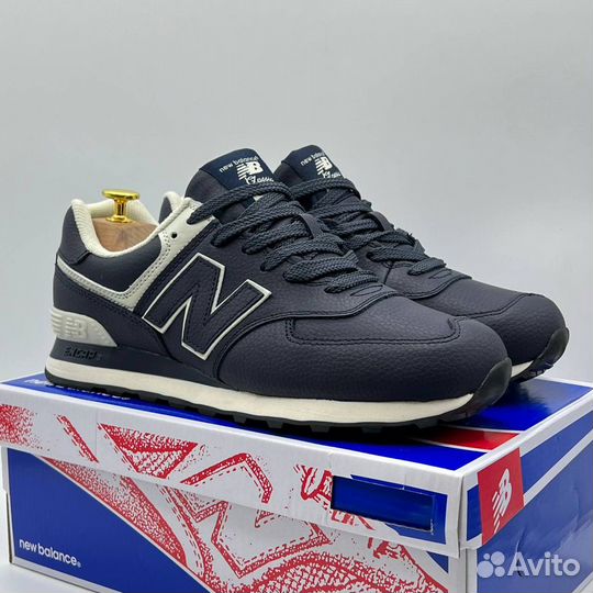 Кроссовки мужские New Balance 574 люкс синие