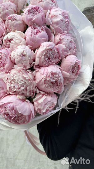 Большой букет из пионов на День рождения