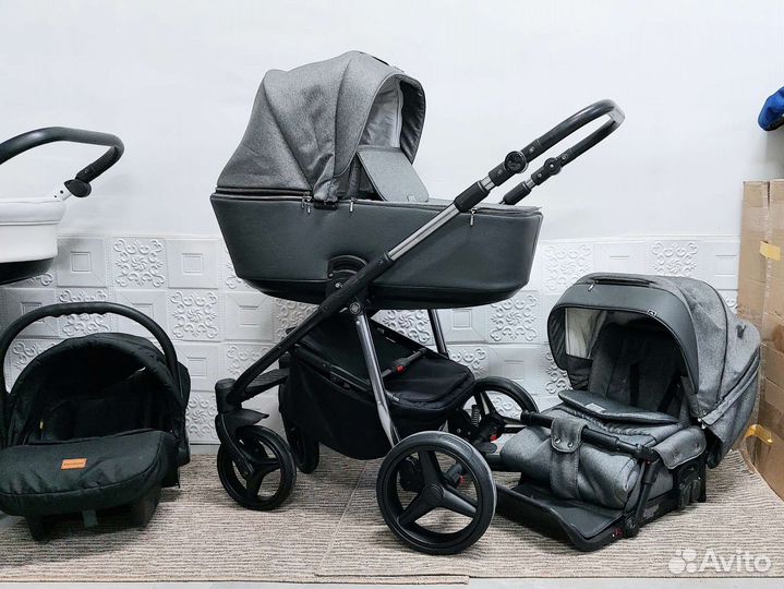 Коляска Adamex Reggio эко кожа, ткань