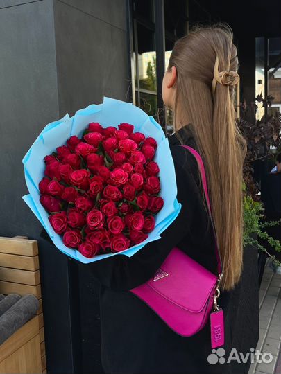 Букет роз живые цветы 25 / 51 / 101 доставка