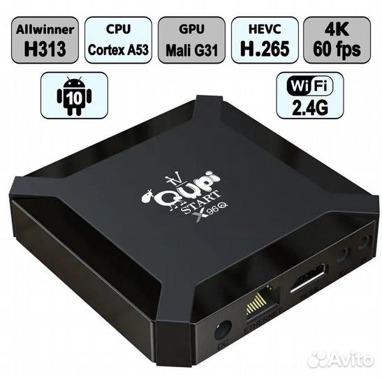 Тв приставка X96q 1GB/8Gb