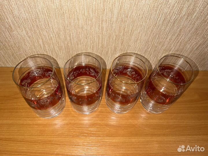 Стаканы Богемия времён СССР 4шт (новые)