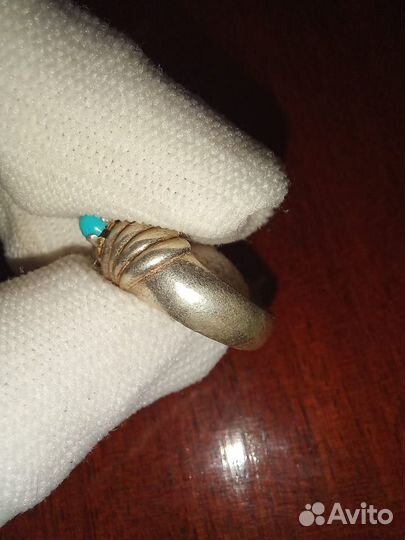 Кольцо чалма бирюза