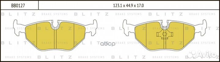 Колодки тормозные дисковые задние BB0127 Blitz