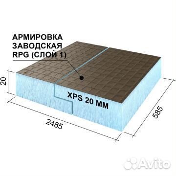 Руспанель рпг Basic #1 L Кр. четверть 2485х585х20
