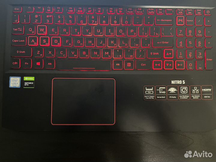 Ноутбук Acer игровой, GTX 1650 видеокарта