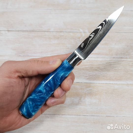 Нож кухонный для овощей ст.AUS8 (микс) (синий)