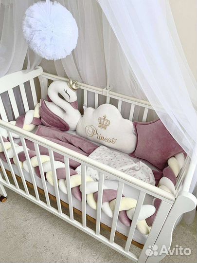 Бортики в кроватку косичка