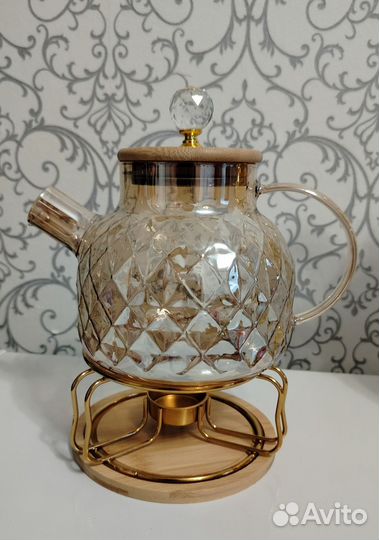 Чайник заварочный с сеточкой с подогревом