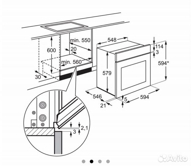 Электрический духовой шкаф Electrolux EOB3430COW