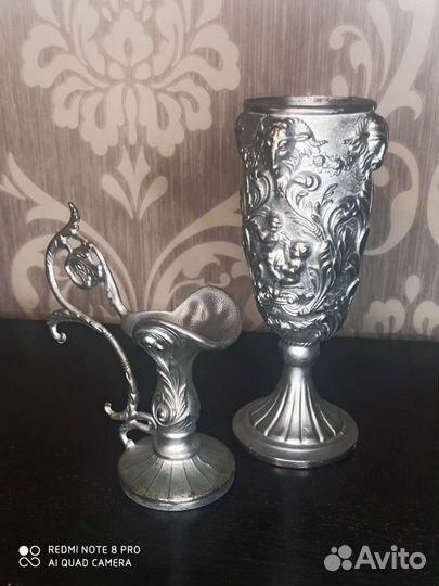 Декантер для вина, винтаж, олово