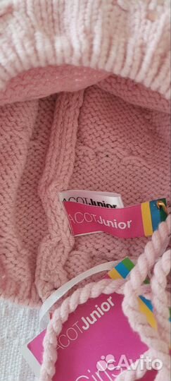 Шапка для девочки новая 42-44 3-6 мес