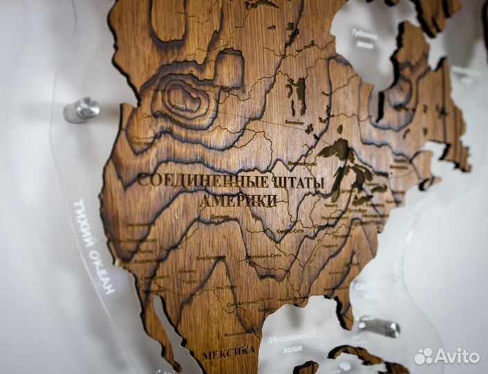 Деревянные карты мира