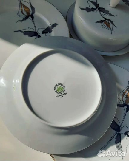 Предметы из сервиза Черная Роза ГДР Винтаж