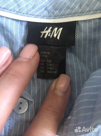 Рубашка на мальчика h&m 7-8 лет рост 128