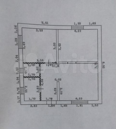 Дом 62 м² на участке 5 сот.