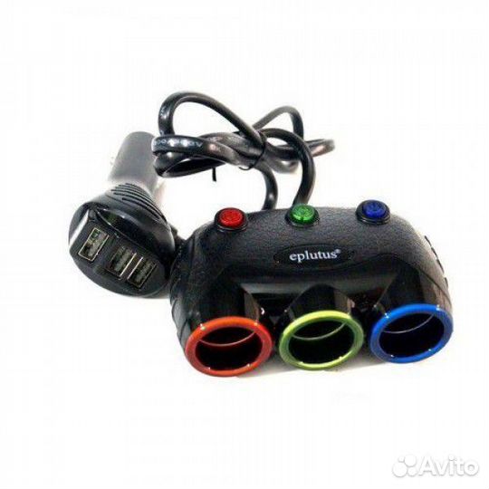 Разветвитель прикуривателя с кнопками выключения