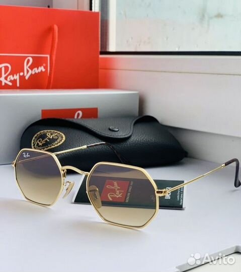 Очки ray ban octagonal коричневые