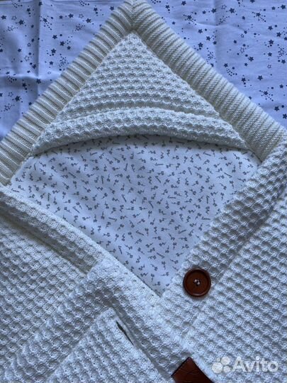 Конверт плед на выписку Loom, демисезон, молочный