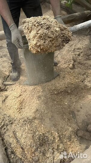 Опилки в мешках