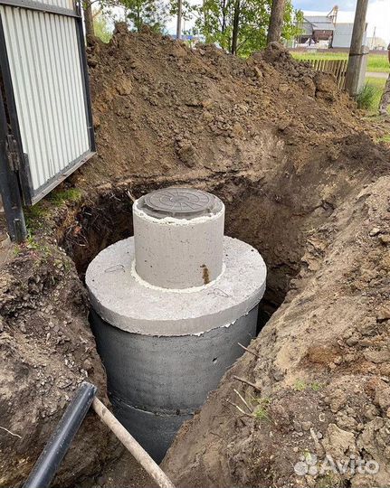 Септик из бетонных колец с установкой