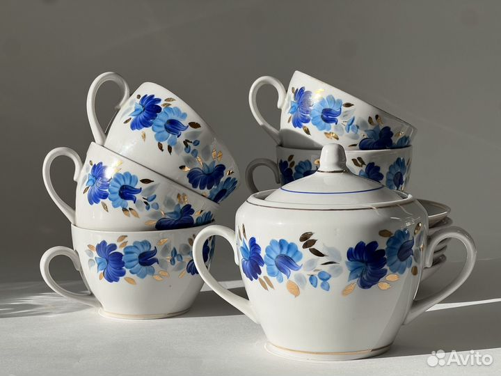 Сервиз чайный СССР Полонное Роспись