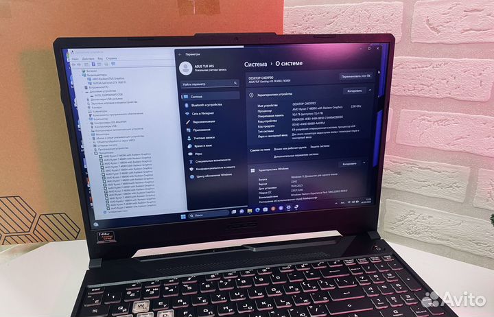 Топ ноутбук Asus Tuf A15/Ryzen7-4800H/GTX 1650Ti