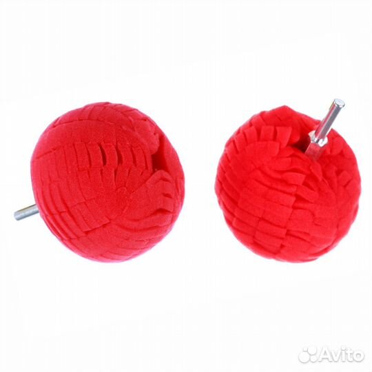 Шар полировальный H7 d77мм на шпинделе 6мм красны