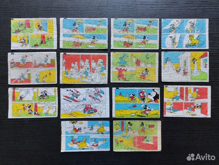 Вкладыши от жвачки Дональд дак, типи тип. fix fox