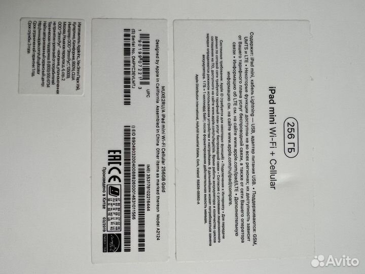 iPad mini 5 256gb cellular + wifi