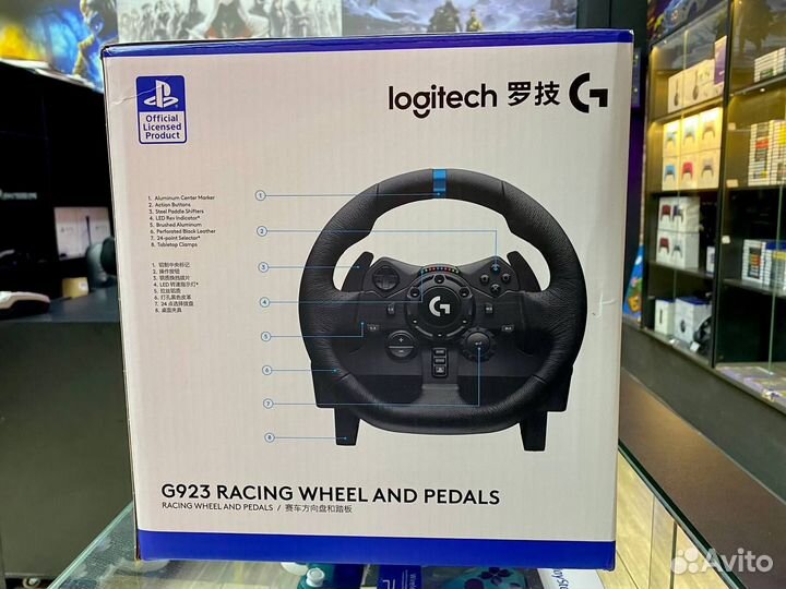 Игровой руль и педали Logitech G923 PS4/PS5/PC