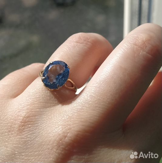 Кольцо перстень СССР серебро 875 позолота звезда