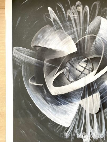 Картина абстракция на ватмане